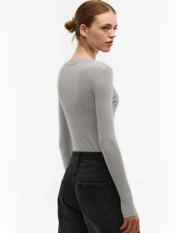 GATE Podstawowy prążkowany top| Koszulki I Topy·Topy|Koszulki I Topy·Koszulki