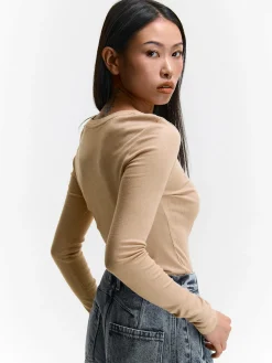 GATE Podstawowy prążkowany top| Koszulki I Topy·Topy|Koszulki I Topy·Koszulki