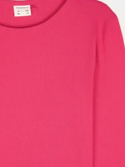 GATE Prążkowana, bawełniana koszulka z falbanką|Dzieci Dziewczynki·Koszulki I Topy