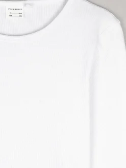 GATE Prążkowana, bawełniana koszulka z falbanką|Dzieci Dziewczynki·Koszulki I Topy