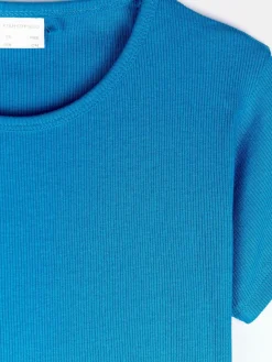 GATE Prążkowana, bawełniana koszulka z falbanką|Dzieci Dziewczynki·Koszulki I Topy