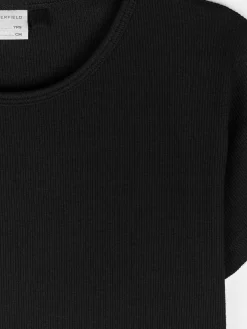 GATE Prążkowana, bawełniana koszulka z falbanką|Dzieci Dziewczynki·Koszulki I Topy