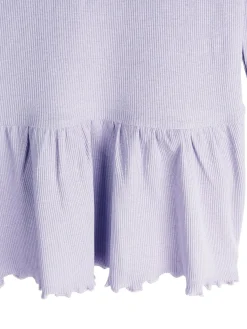 GATE Prążkowana, bawełniana koszulka z falbanką|Dzieci Dziewczynki·Koszulki I Topy