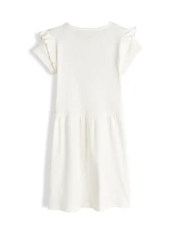 GATE Prążkowana bawełniana sukienka z falbankami|Dzieci Dziewczynki·Sukienki