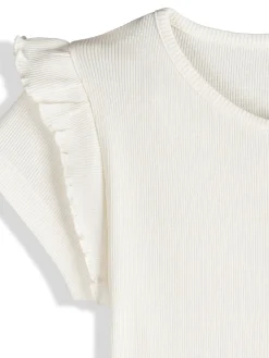 GATE Prążkowana bawełniana sukienka z falbankami|Dzieci Dziewczynki·Sukienki