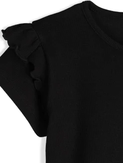 GATE Prążkowana bawełniana sukienka z falbankami|Dzieci Dziewczynki·Sukienki