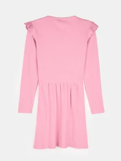 GATE Prążkowana bawełniana sukienka z falbankami|Dzieci Dziewczynki·Sukienki