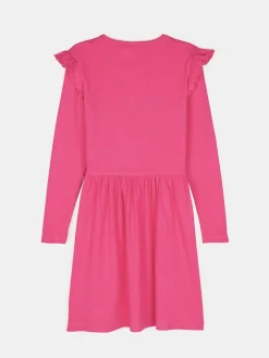 GATE Prążkowana bawełniana sukienka z falbankami|Dzieci Dziewczynki·Sukienki