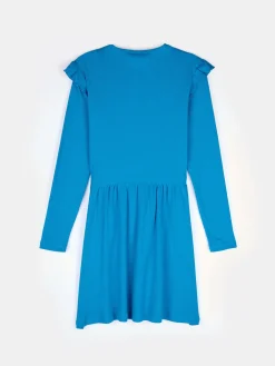 GATE Prążkowana bawełniana sukienka z falbankami|Dzieci Dziewczynki·Sukienki