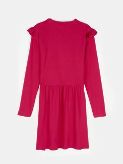 GATE Prążkowana bawełniana sukienka z falbankami|Dzieci Dziewczynki·Sukienki