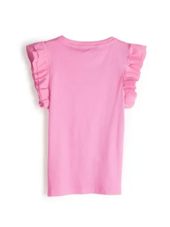 GATE Prążkowana koszulka z falbankami|Dzieci Dziewczynki·Koszulki I Topy