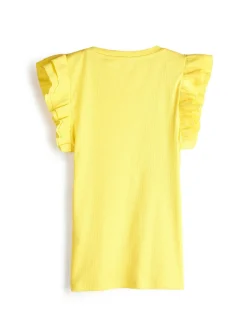 GATE Prążkowana koszulka z falbankami|Dzieci Dziewczynki·Koszulki I Topy