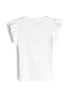 GATE Prążkowana koszulka z falbankami|Dzieci Dziewczynki·Koszulki I Topy