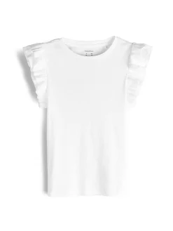 GATE Prążkowana koszulka z falbankami|Dzieci Dziewczynki·Koszulki I Topy