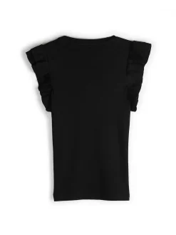 GATE Prążkowana koszulka z falbankami|Dzieci Dziewczynki·Koszulki I Topy