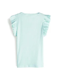 GATE Prążkowana koszulka z falbankami|Dzieci Dziewczynki·Koszulki I Topy