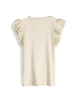 GATE Prążkowana koszulka z falbankami|Dzieci Dziewczynki·Koszulki I Topy