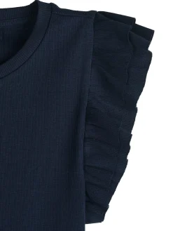 GATE Prążkowana koszulka z falbankami|Dzieci Dziewczynki·Koszulki I Topy