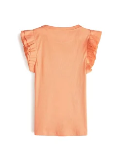 GATE Prążkowana koszulka z falbankami|Dzieci Dziewczynki·Koszulki I Topy