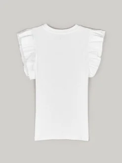 GATE Prążkowana koszulka z falbankami|Dzieci Dziewczynki·Koszulki I Topy