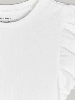 GATE Prążkowana koszulka z falbankami|Dzieci Dziewczynki·Koszulki I Topy