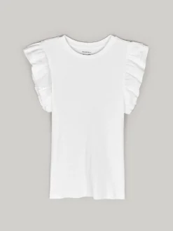 GATE Prążkowana koszulka z falbankami|Dzieci Dziewczynki·Koszulki I Topy