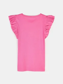 GATE Prążkowana koszulka z falbankami|Dzieci Dziewczynki·Koszulki I Topy