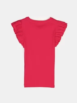 GATE Prążkowana koszulka z falbankami|Dzieci Dziewczynki·Koszulki I Topy