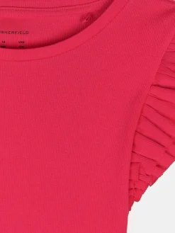 GATE Prążkowana koszulka z falbankami|Dzieci Dziewczynki·Koszulki I Topy