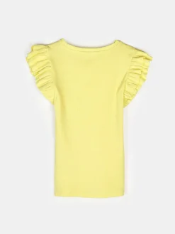 GATE Prążkowana koszulka z falbankami|Dzieci Dziewczynki·Koszulki I Topy
