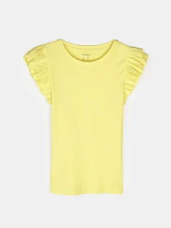 GATE Prążkowana koszulka z falbankami|Dzieci Dziewczynki·Koszulki I Topy