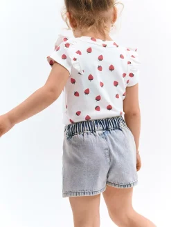 GATE Prążkowana koszulka z nadrukiem|Dzieci Dziewczynki·Koszulki I Topy