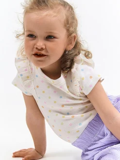 GATE Prążkowana koszulka z nadrukiem|Dzieci Dziewczynki·Koszulki I Topy