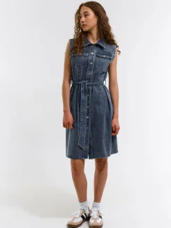 GATE Prążkowana sukienka z paskiem| Kategorie·Sukienki