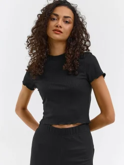 GATE Prążkowany, krótki top| Koszulki I Topy·Koszulki