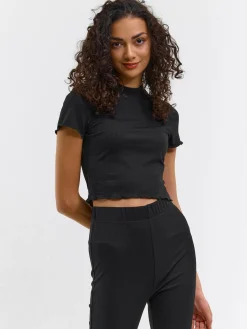 GATE Prążkowany, krótki top| Koszulki I Topy·Koszulki