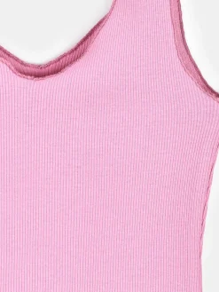 GATE Prążkowany top bez rękawów z falowanym brzegiem| Koszulki I Topy·Podkoszulki ☀️