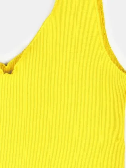 GATE Prążkowany top bez rękawów z falowanym brzegiem| Koszulki I Topy·Podkoszulki ☀️