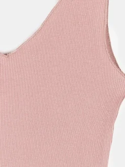 GATE Prążkowany top bez rękawów z falowanym brzegiem| Koszulki I Topy·Podkoszulki ☀️