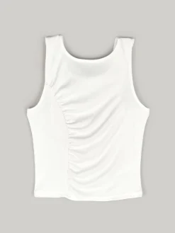 GATE Prążkowany top bez rękawów z falbankami| Koszulki I Topy·Podkoszulki ☀️