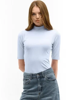 GATE Prążkowany top z golfem| Koszulki I Topy·Topy|Koszulki I Topy·Golfy