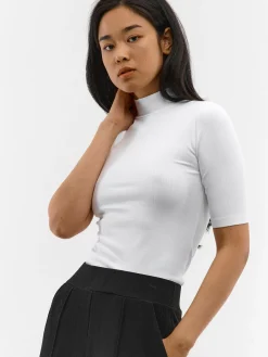 GATE Prążkowany top z golfem| Koszulki I Topy·Topy|Koszulki I Topy·Golfy