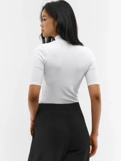 GATE Prążkowany top z golfem| Koszulki I Topy·Topy|Koszulki I Topy·Golfy