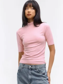 GATE Prążkowany top z golfem| Koszulki I Topy·Topy|Koszulki I Topy·Golfy