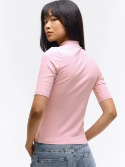 GATE Prążkowany top z golfem| Koszulki I Topy·Topy|Koszulki I Topy·Golfy