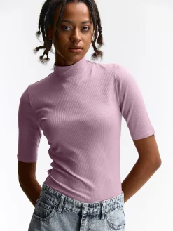 GATE Prążkowany top z golfem| Koszulki I Topy·Topy|Koszulki I Topy·Golfy