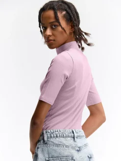 GATE Prążkowany top z golfem| Koszulki I Topy·Topy|Koszulki I Topy·Golfy