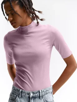 GATE Prążkowany top z golfem| Koszulki I Topy·Topy|Koszulki I Topy·Golfy