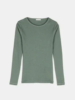 GATE Prążkowany top z metaliczną nitką| Koszulki I Topy·Topy