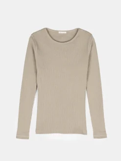 GATE Prążkowany top z metaliczną nitką| Koszulki I Topy·Topy